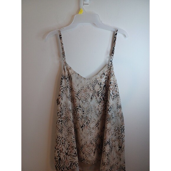 Torrid Sophie 2 Tank Top Animal Print Sheer Lightweight Adj Spaghetti Straps - Picture 7 of 8